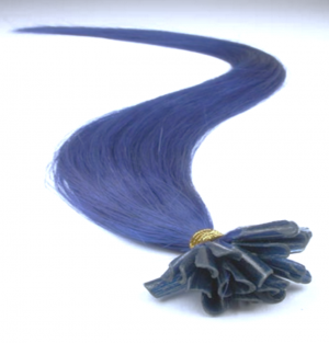 Extensiones con Queratina Lisa colores fantasia color Azul