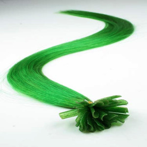 Extensiones con Queratina Lisa colores fantasia color Verde