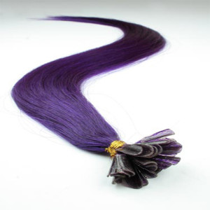 Extensiones con Queratina Lisa colores fantasia color Viola Oscuro