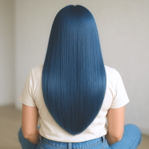 Extensiones con Queratina Lisa colores fantasia color Azul