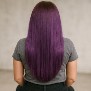 Extensiones con Queratina Lisa colores fantasia color Viola Oscuro