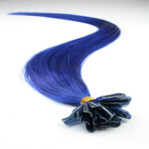 Extensiones con Queratina Lisa colores fantasia color Azul