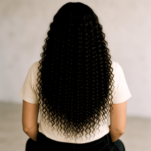 Extensiones con Queratina Rizadas color 1A