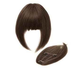 Flequillo postizo cabello natural color castaño chocolate