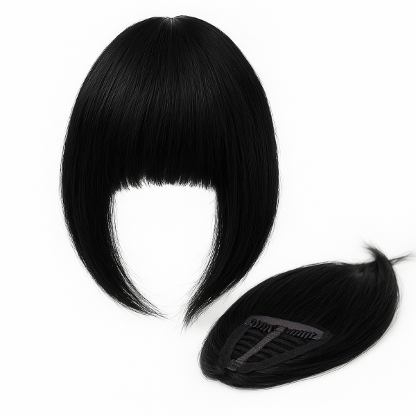 Flequillo postizo cabello natural color Negro Intenso